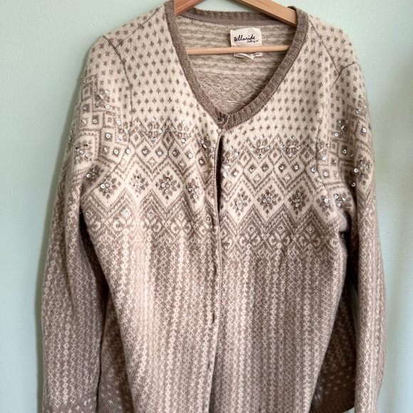Telluride Clothing Company Sweaters - Elegant Beige Patterned Cardigan